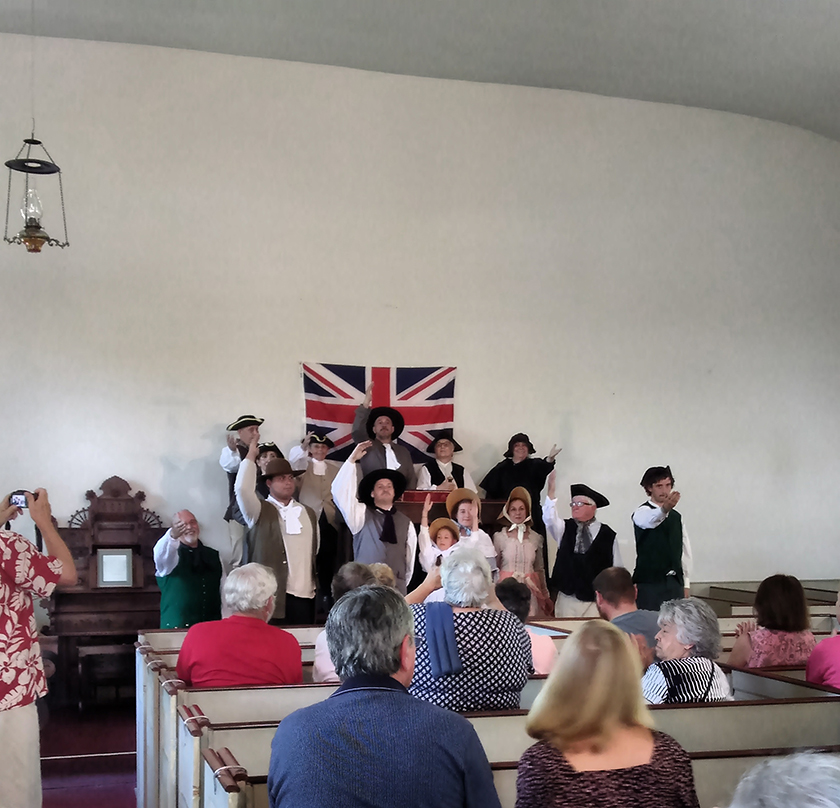 Biddeford Historical Society 2021 production of Liberty Defended by David A. DeTurk at the Meetinghouse